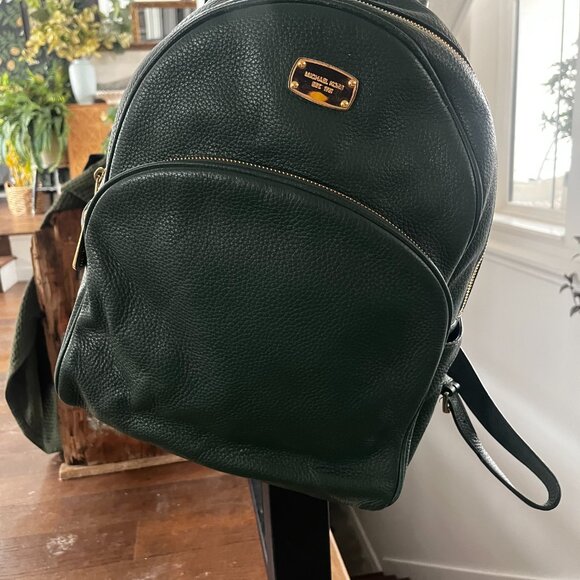 Michael Kors leather backpack hunter green main image 8